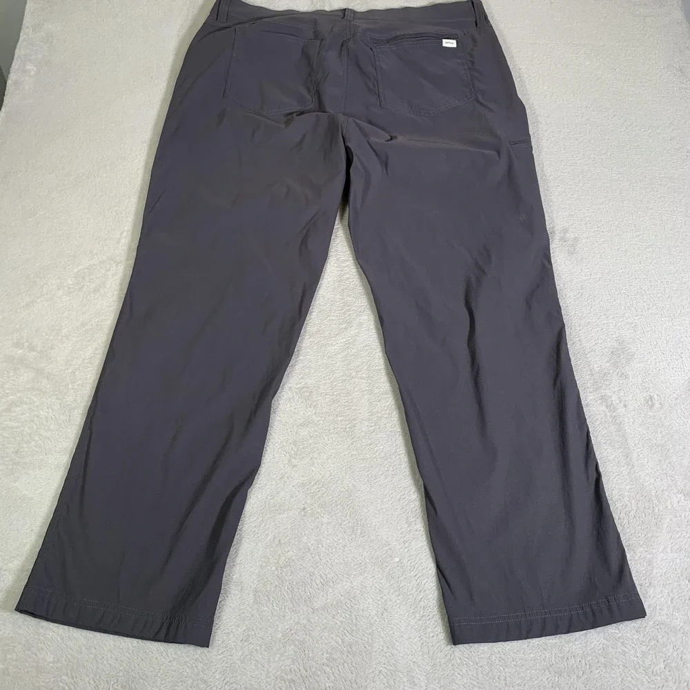 Orvis Pants Mens 40x30 Gray Stretch Hiking Water Repellent Zip Pockets Travel